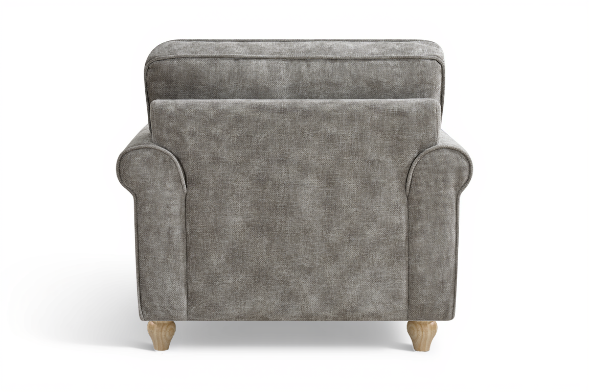 Dark Grey Chenille Fabric 1 Seater Sofa with Round Legs FREDDIE