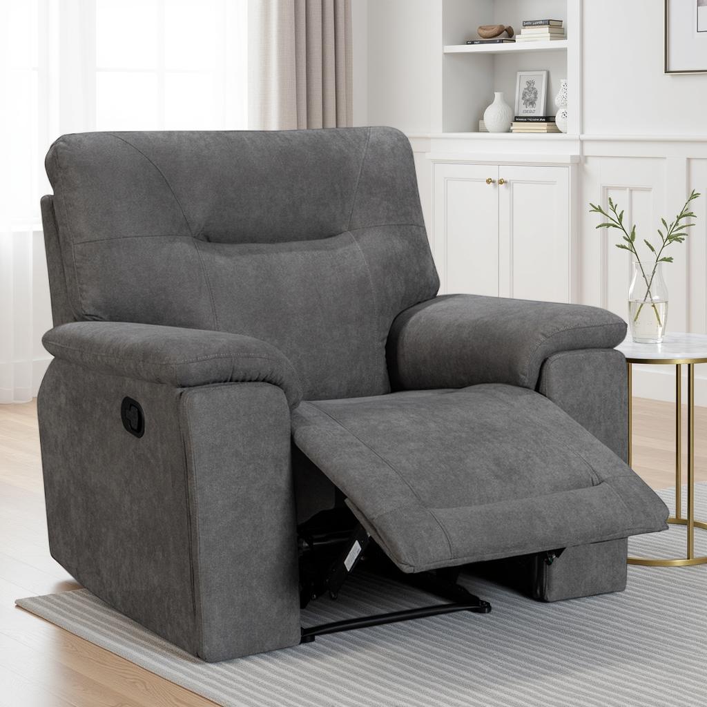 Grey Fabric Manual Recliner Chair MURCIA