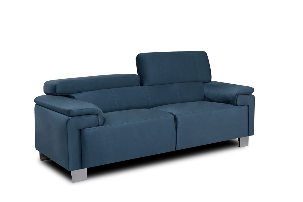 Velvet Soft Blue Livorno 2 Seater Sofa
