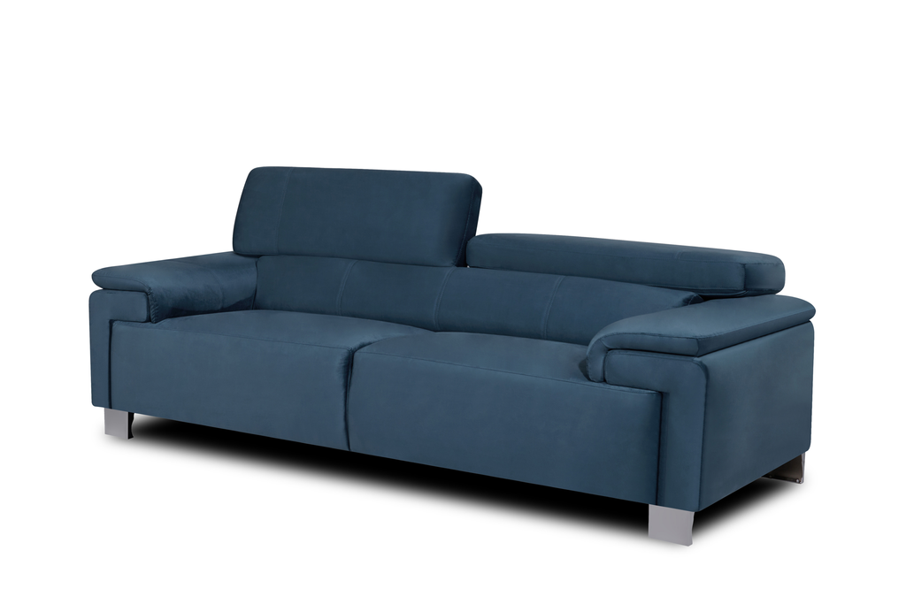 Velvet Soft Blue Livorno 3 Seater Sofa