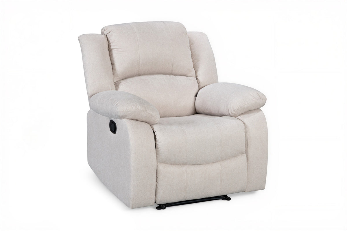 Fabric Beige 1 Seater Recliner Sofa VARESA