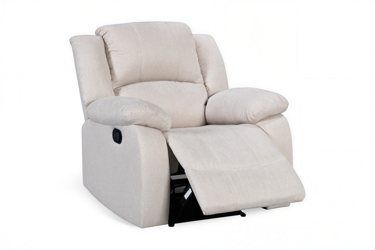 Fabric Beige 1 Seater Recliner Sofa VARESA