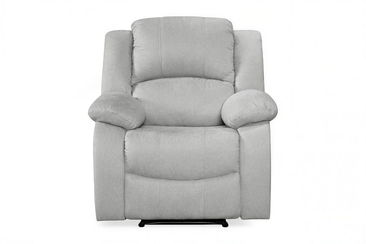 Fabric Light Grey 1 Seater Recliner Sofa VARESA