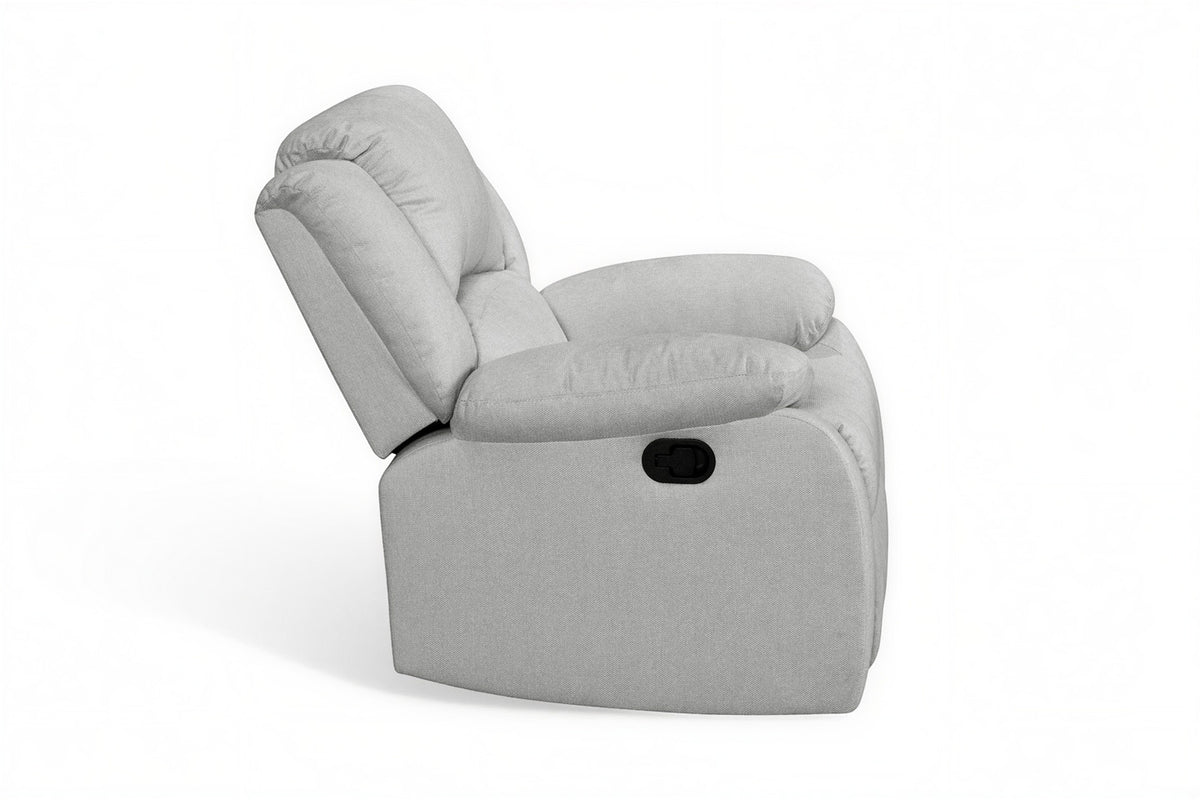 Fabric Light Grey 1 Seater Recliner Sofa VARESA