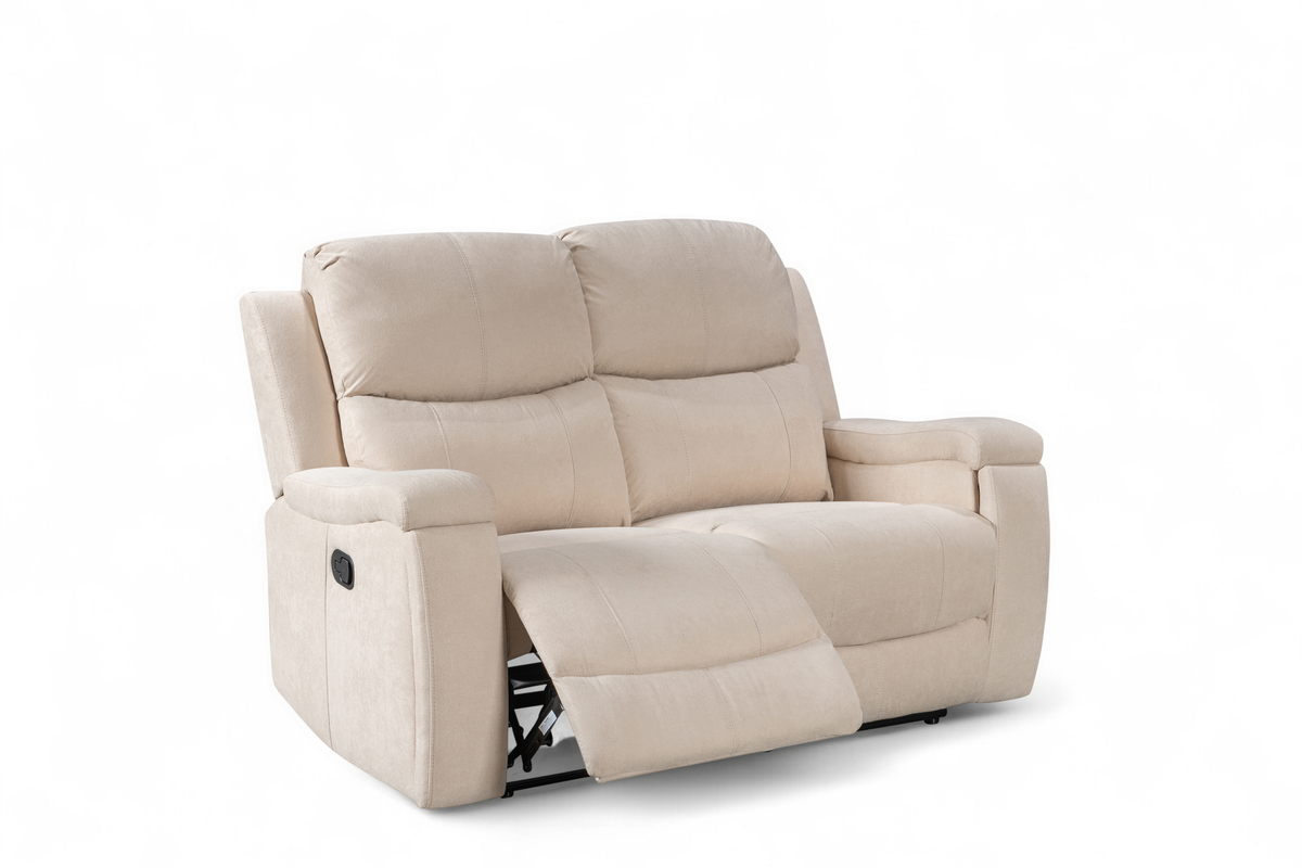 Beige Fabric 3 + 2 Seater Manual Recliner Sofa Set VISCONTI