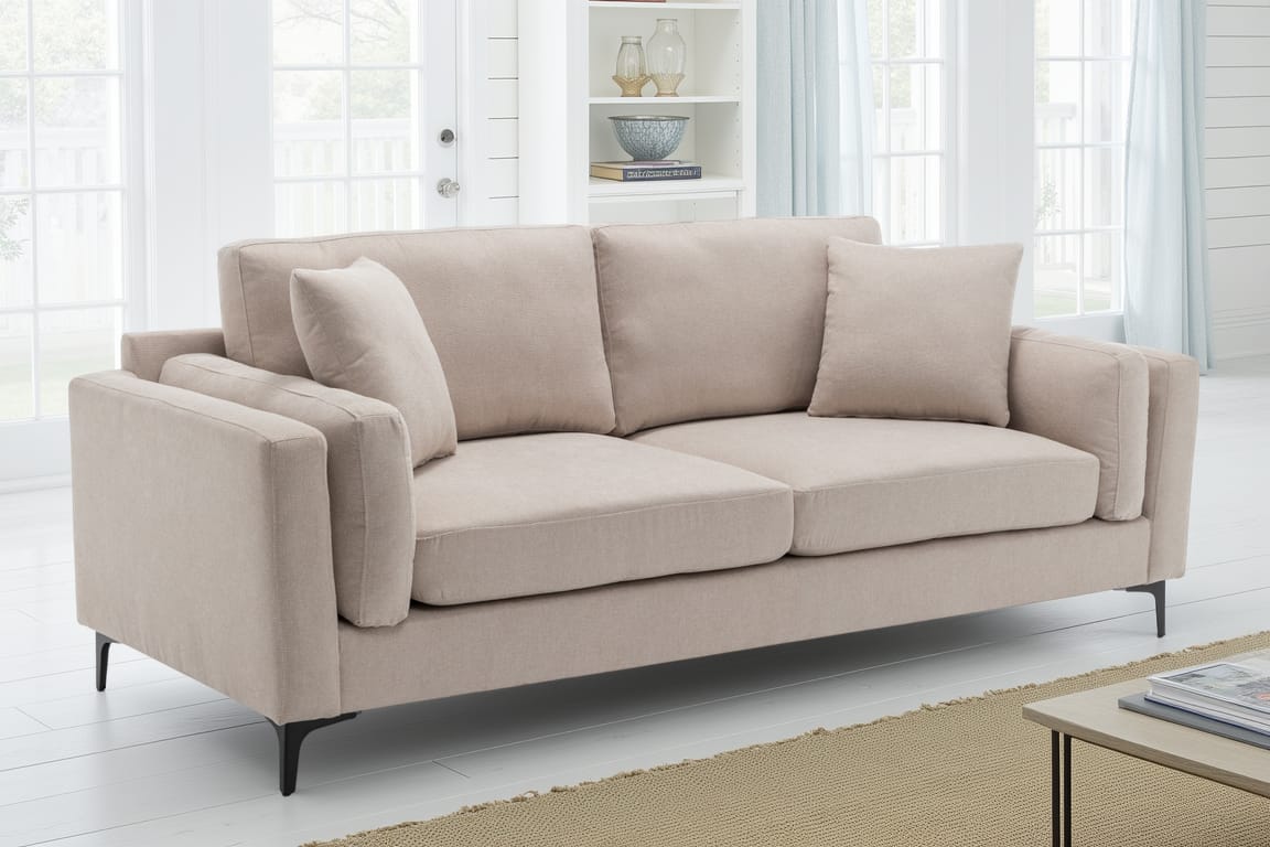 Fabric Beige 3 Seater Sofa MARGHERA