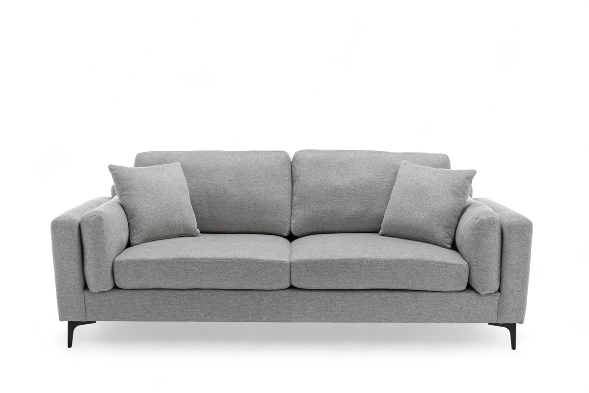Fabric Light Grey 3 Seater Sofa MARGHERA