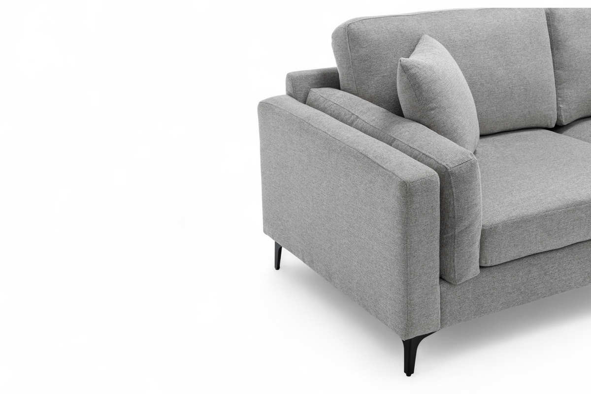 Fabric Light Grey 3 Seater Sofa MARGHERA