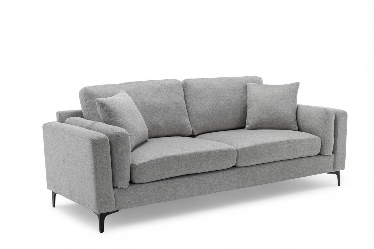 Fabric Light Grey 3 Seater Sofa MARGHERA
