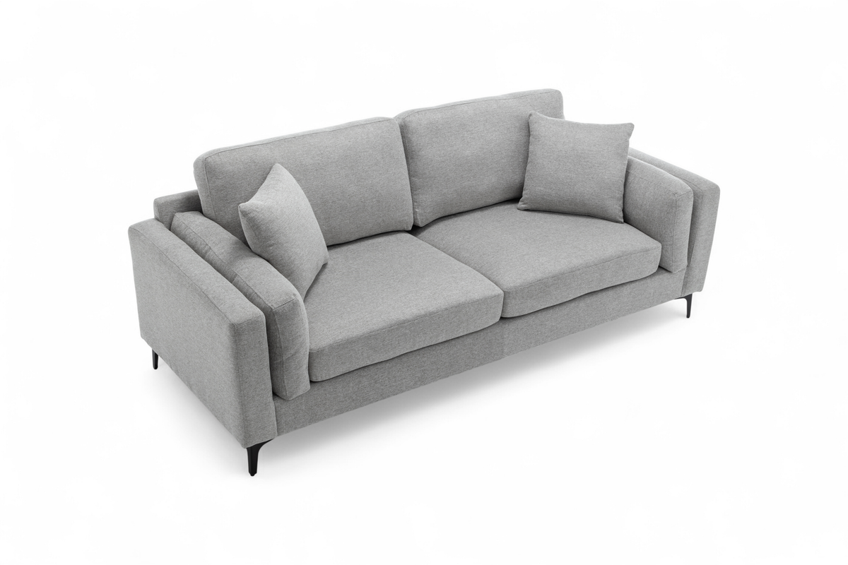 Fabric Light Grey 3 Seater Sofa MARGHERA