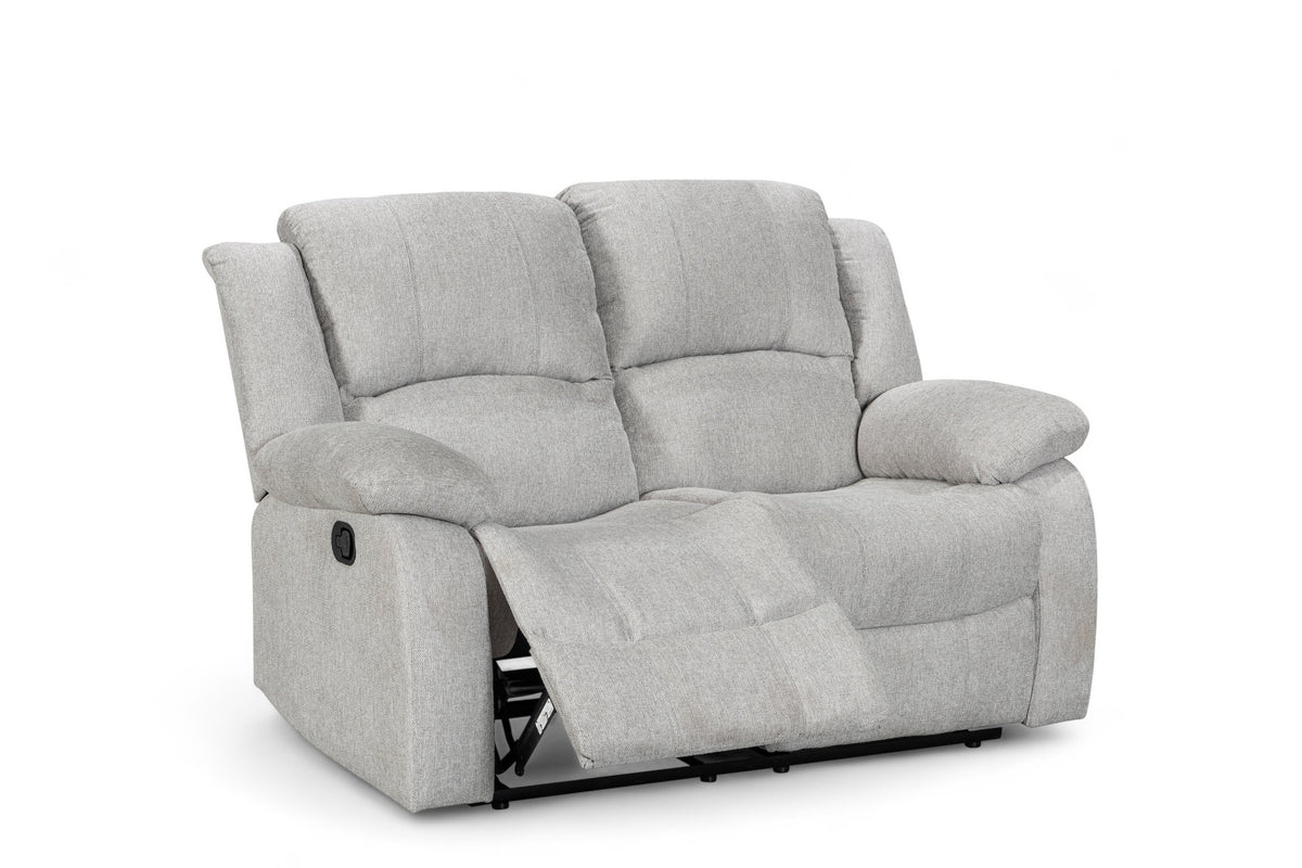 Fabric Light Grey 2 Seater Recliner Sofa VARESA