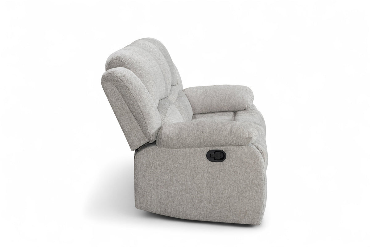 Fabric Light Grey 2 Seater Recliner Sofa VARESA