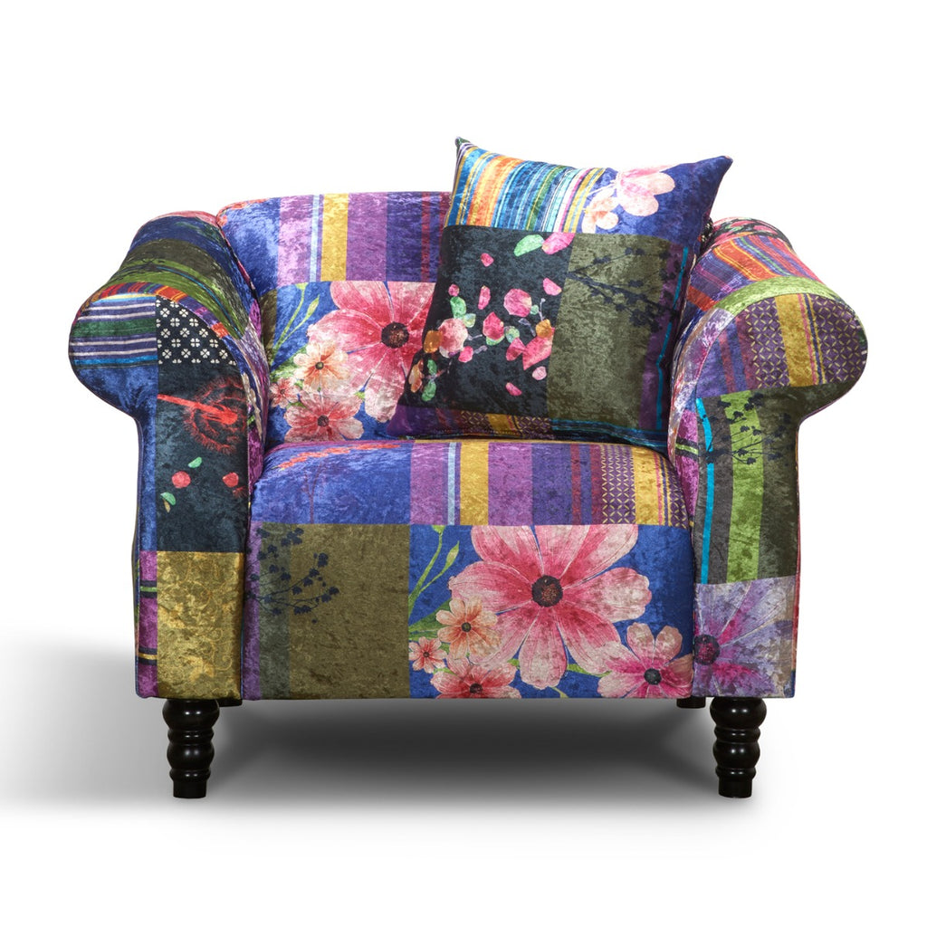 Fabric Patchwork 1 Seater Avici Shout Sofa