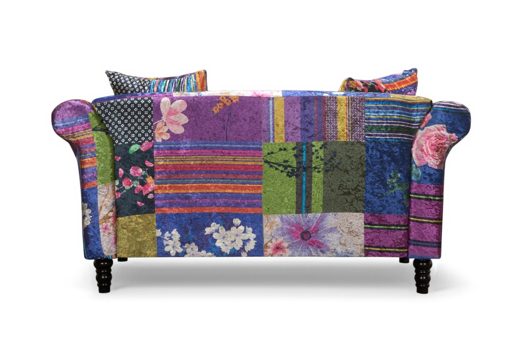 Fabric Patchwork 2 Seater Avici Shout Sofa Back
