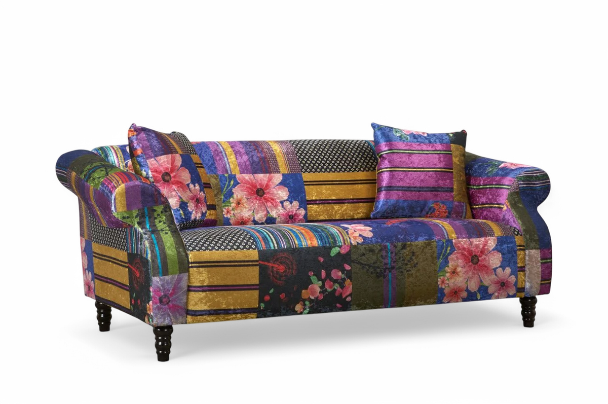 Fabric Patchwork 3 Seater Sofa AVICI SHOUT