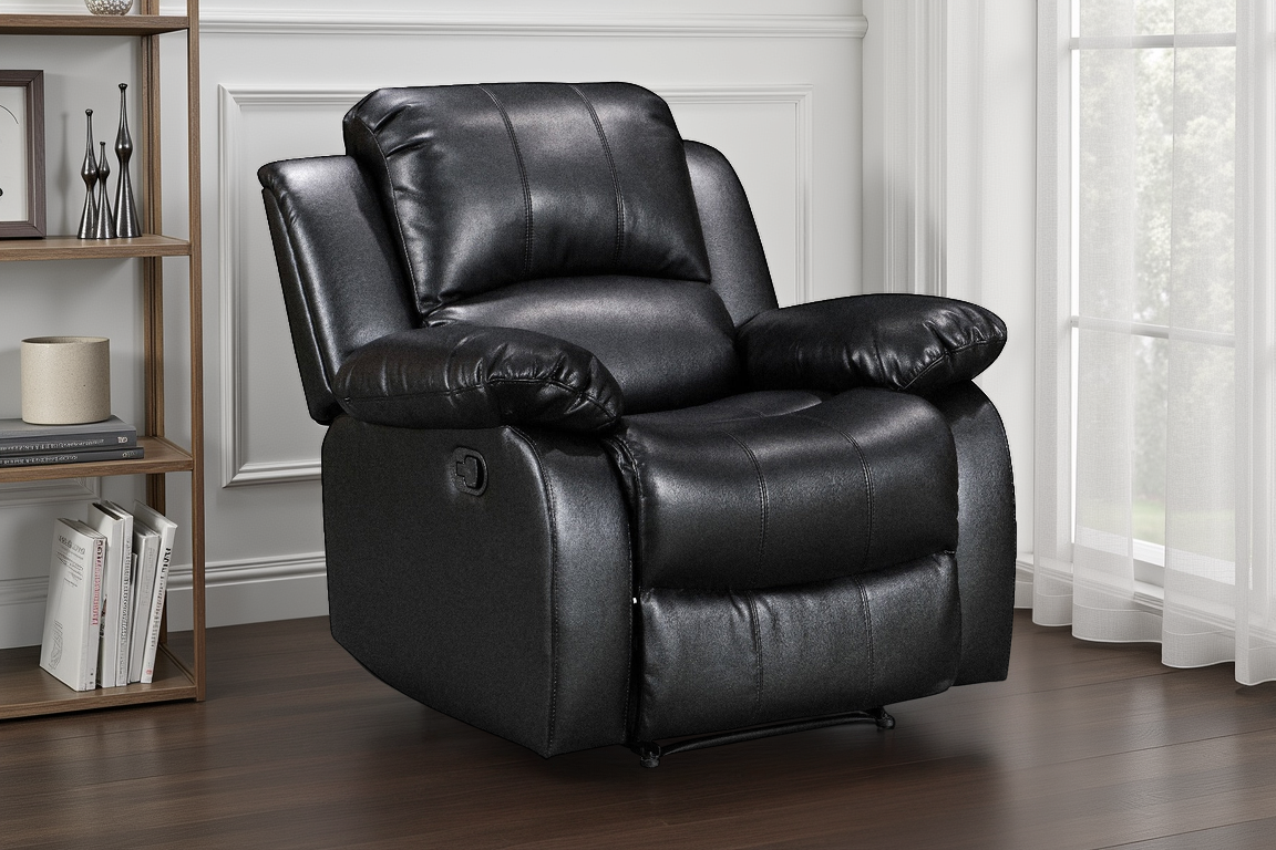 Faux Leather Black Manual Recliner Chair VALENCIA