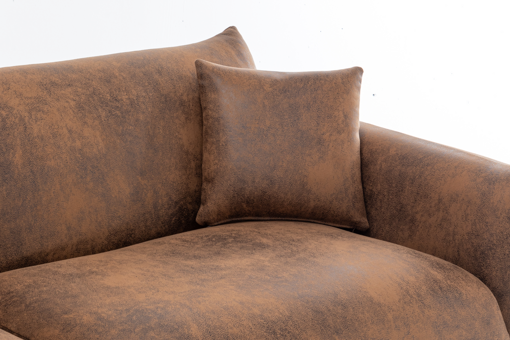 Faux Leather Suede Brown Murano Closeup 2