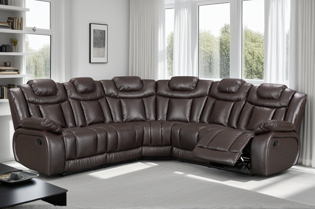 Faux Leather Brown Toledo 2C2 Manual Recliner Corner Sofa