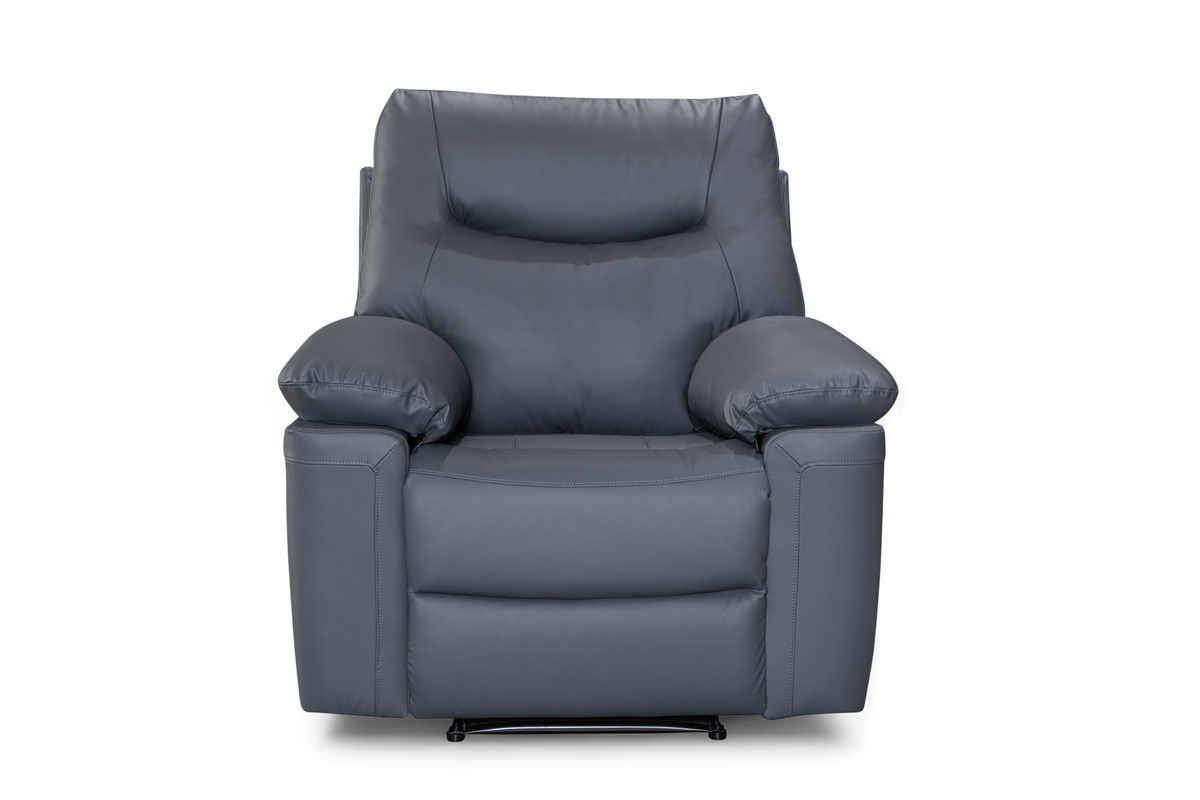 Faux Leather Dark Grey Manual Recliner Chair COLUMBIA