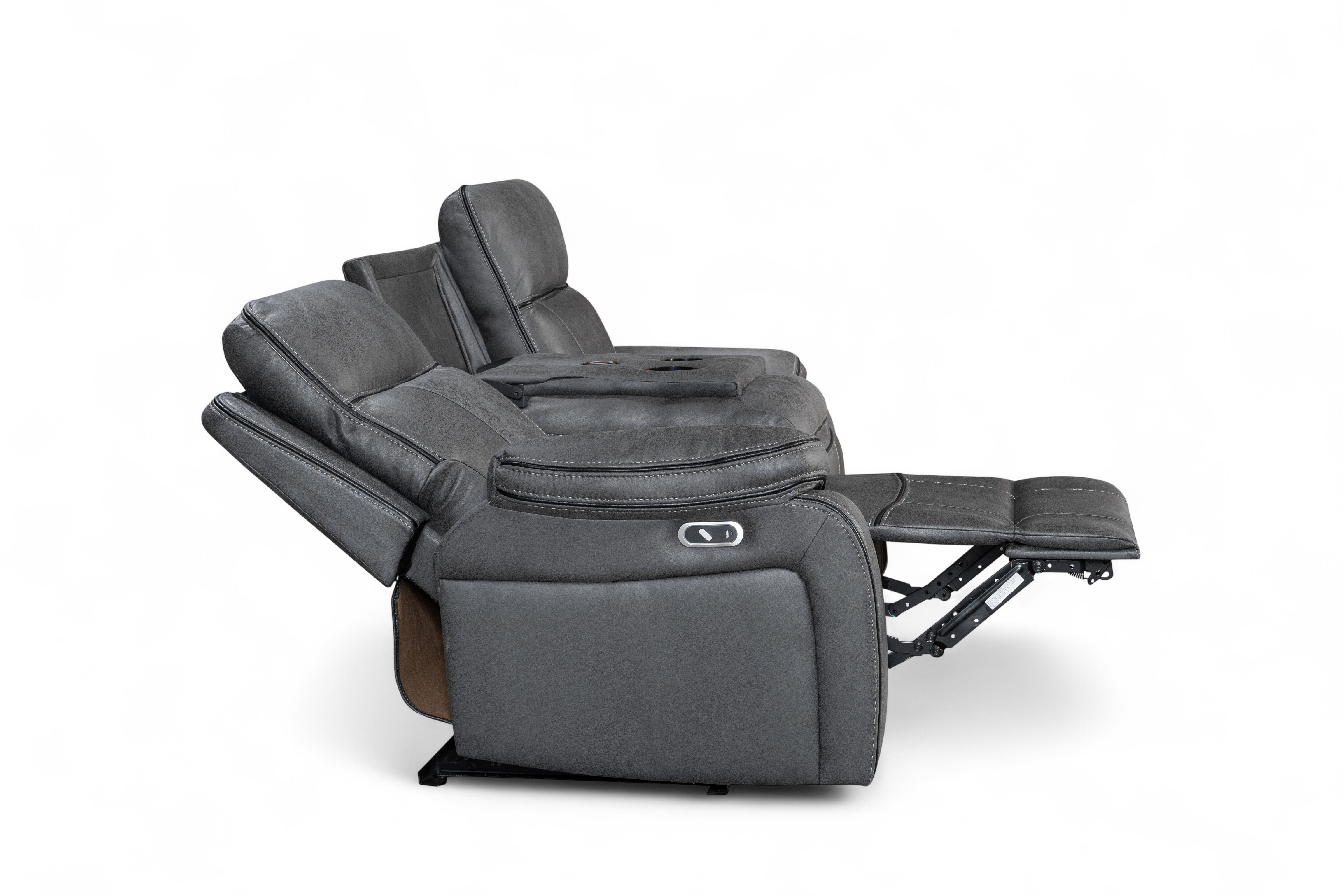 Faux Leather Grey 3 Seater Electric Recliner Sofa VEGAS