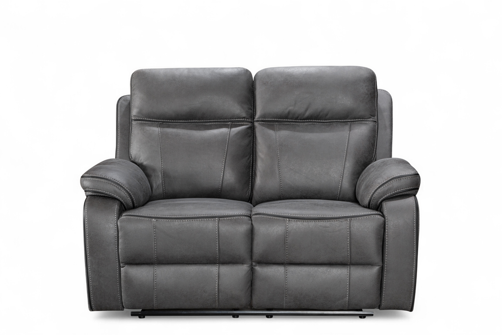 grey 2 seater recliner sofa front view 