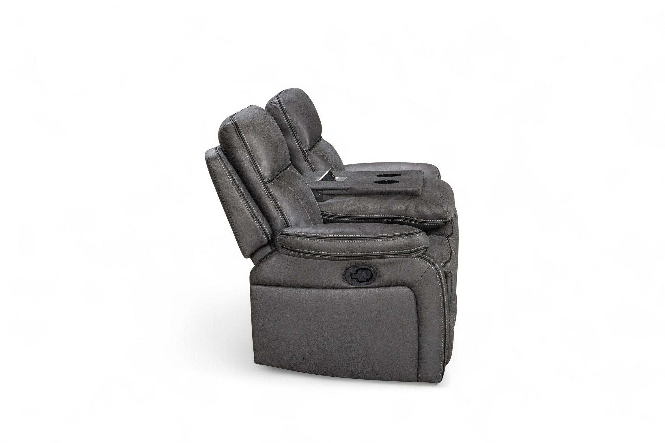 Home › Sofas › Sofa Sets › Faux Leather Grey 3 + 1 + 1 Seater Manual ...