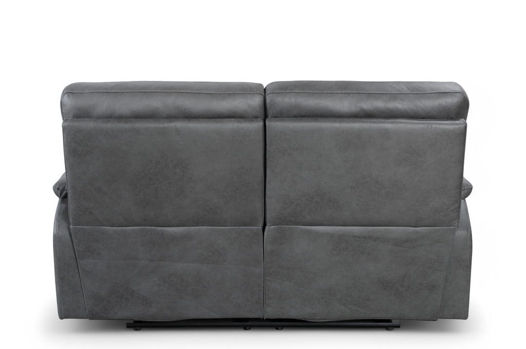 Faux Leather Grey Murcia 2 Seater Manual Recliner Sofa Back