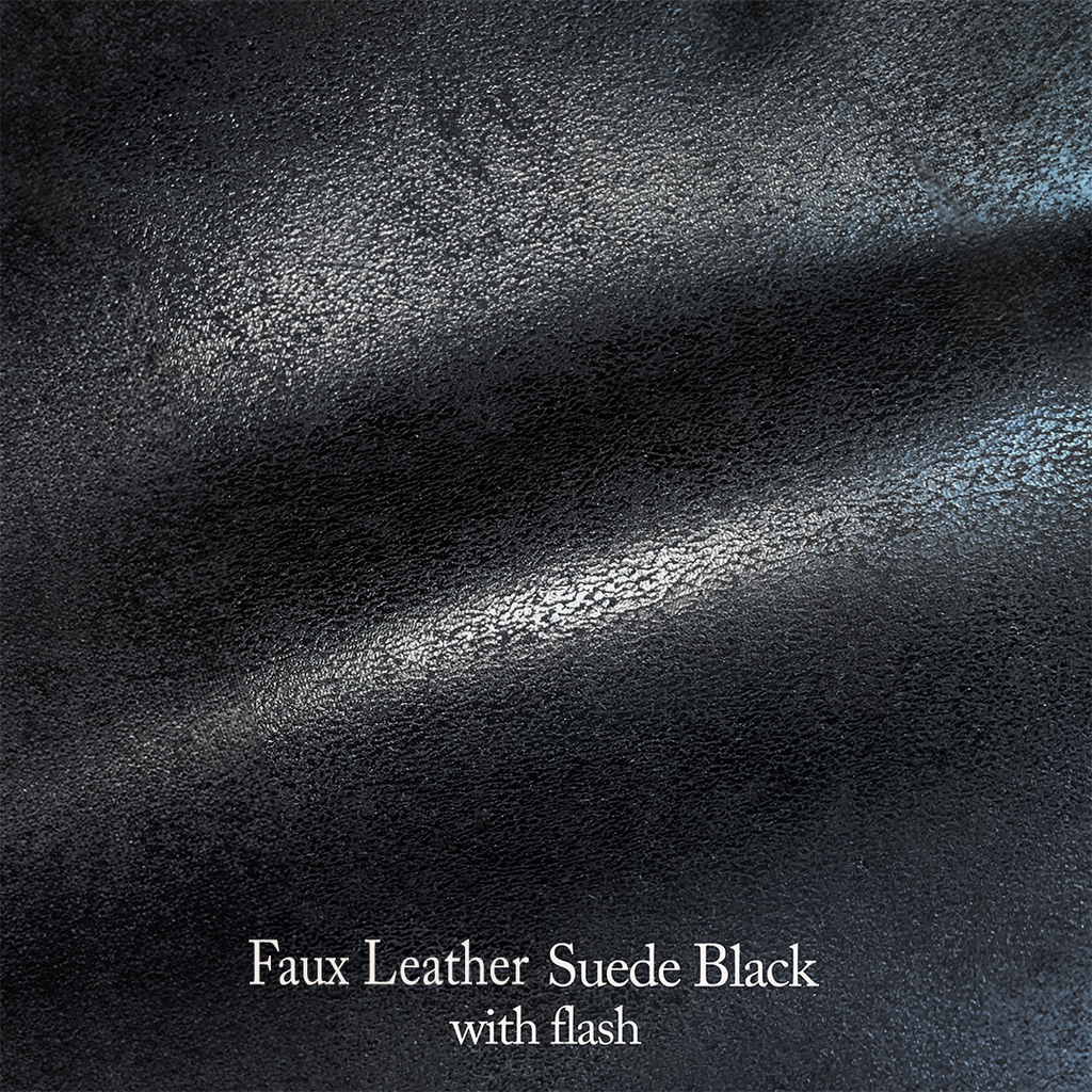 Faux Leather Suede Black Swatch Sample Upholstery with Flash