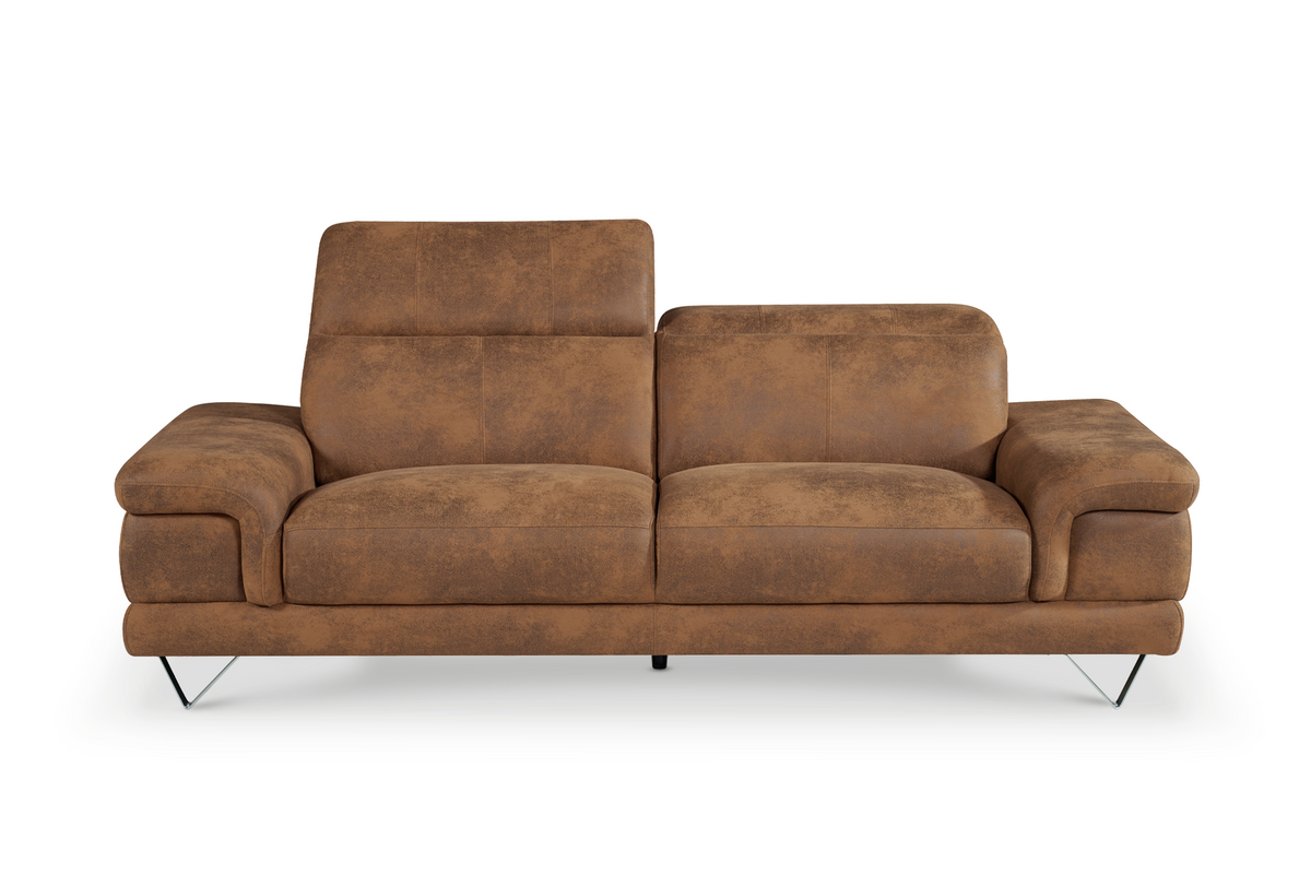 Faux Leather Suede Brown 3 Seater Sofa CHICAGO