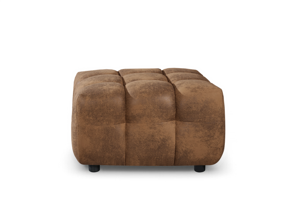 Faux Leather Suede Brown Ottoman