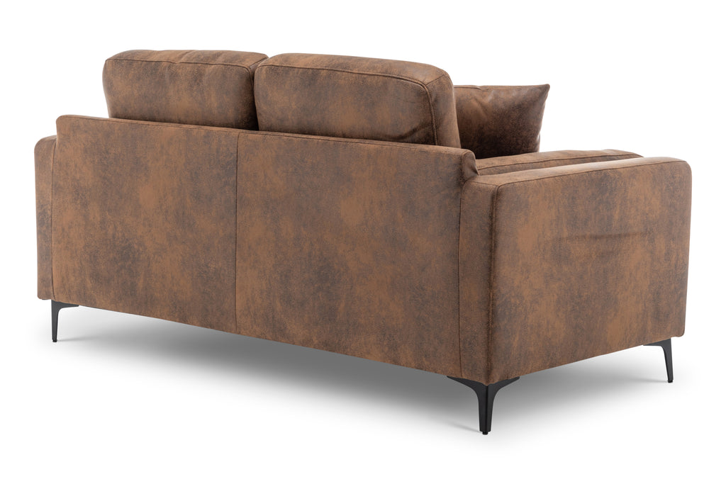 Faux Leather Suede Brown 2 Seater Sofa MARGHERA