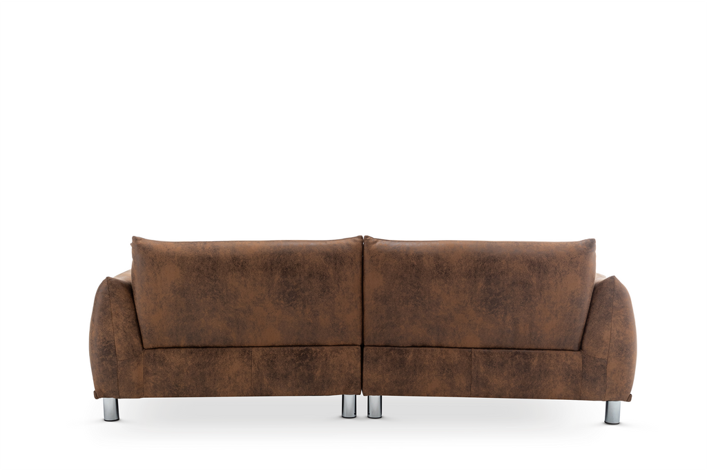 Faux Leather Suede Brown 3 Seater Murano Sofa