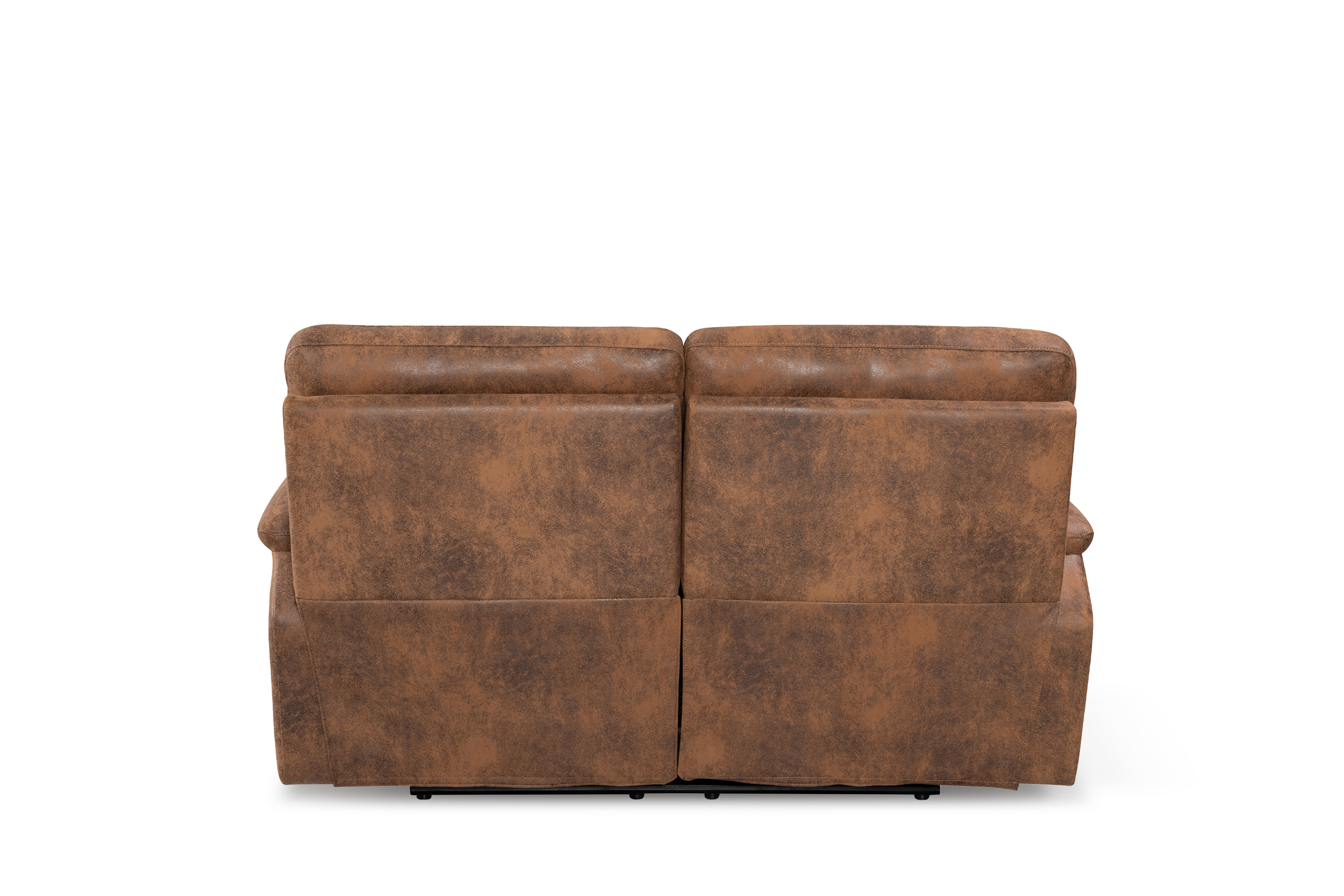 Faux Leather Suede Brown 2 Seater Manual Recliner Sofa MURCIA