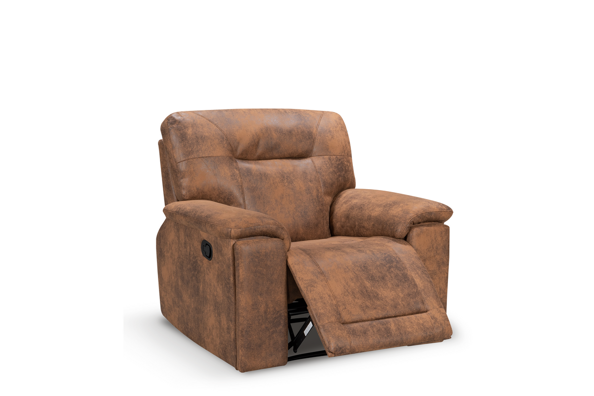 Faux Leather Suede Brown Manual Recliner Chair MURCIA