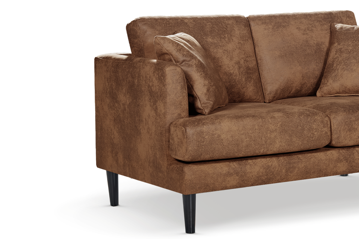 Faux Leather Suede Brown 2 Seater Sofa RAVELLO