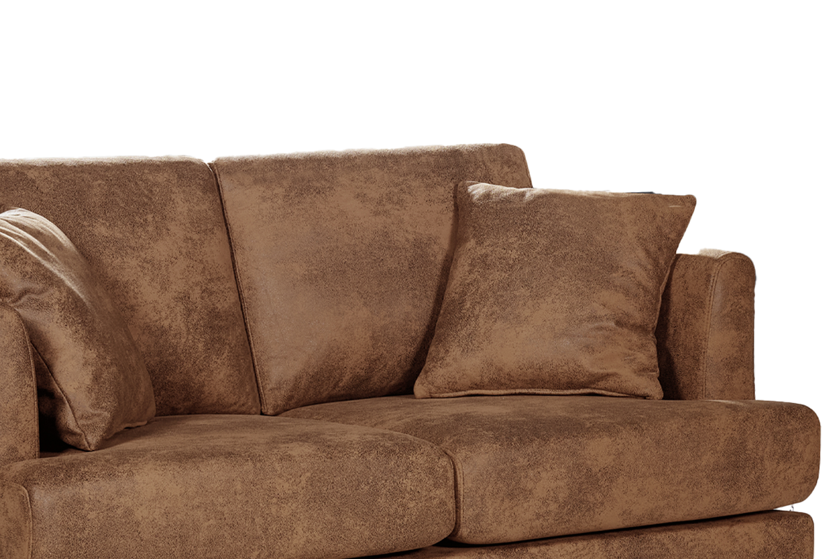 Faux Leather Suede Brown 2 Seater Sofa RAVELLO