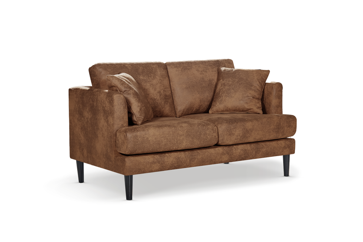Faux Leather Suede Brown 2 Seater Sofa RAVELLO