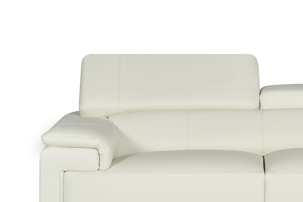 Genuine Leather White Livorno 2 Seater Sofa