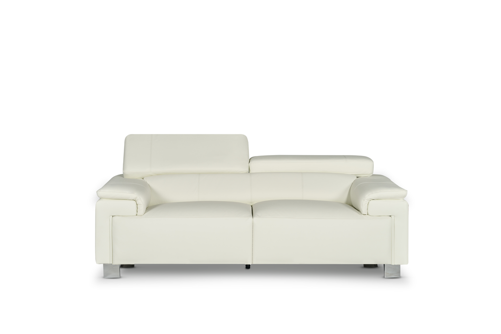 Genuine Leather White Livorno 2 Seater Sofa