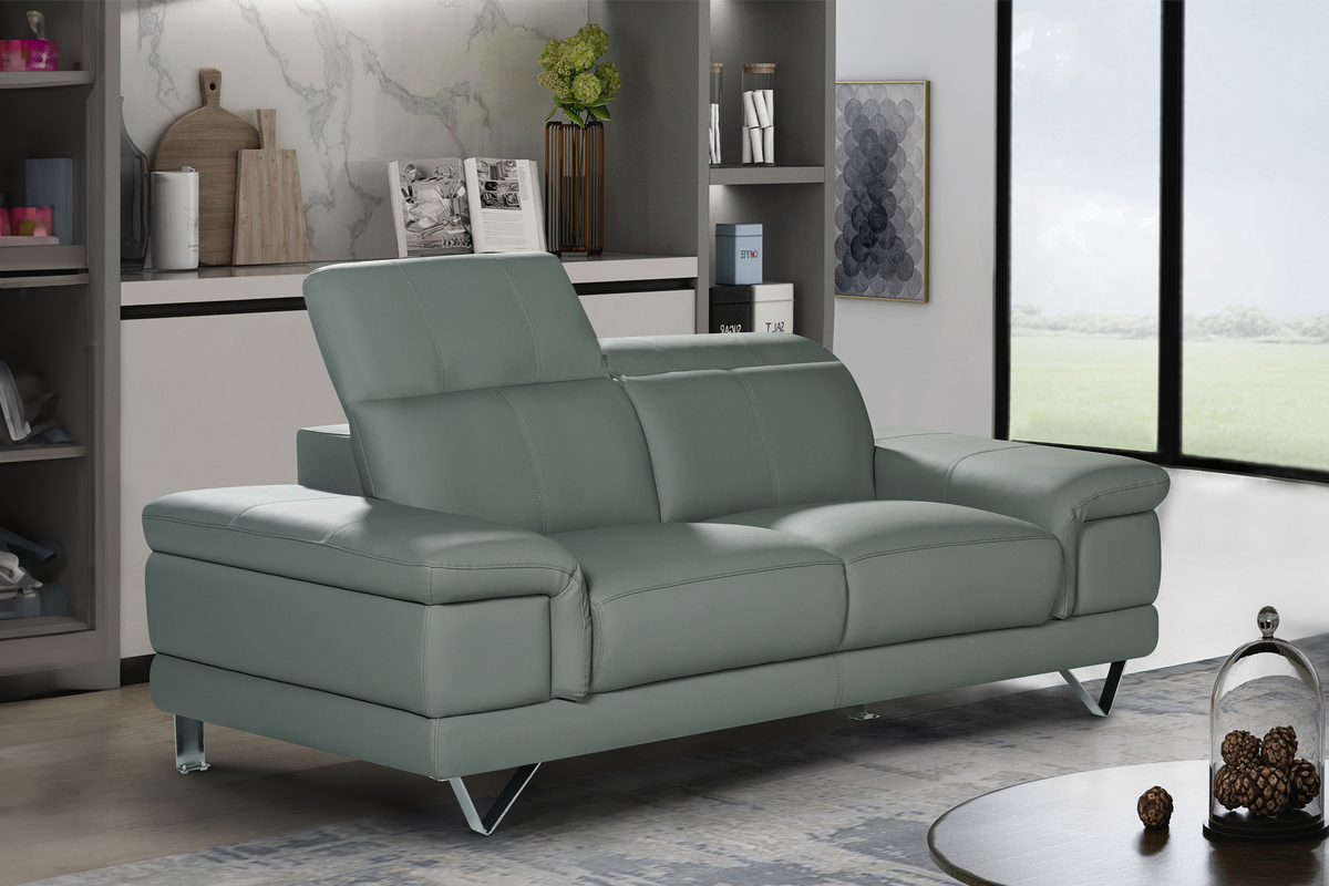 Genuine Leather Grey 2 Seater Sofa CHICAGO