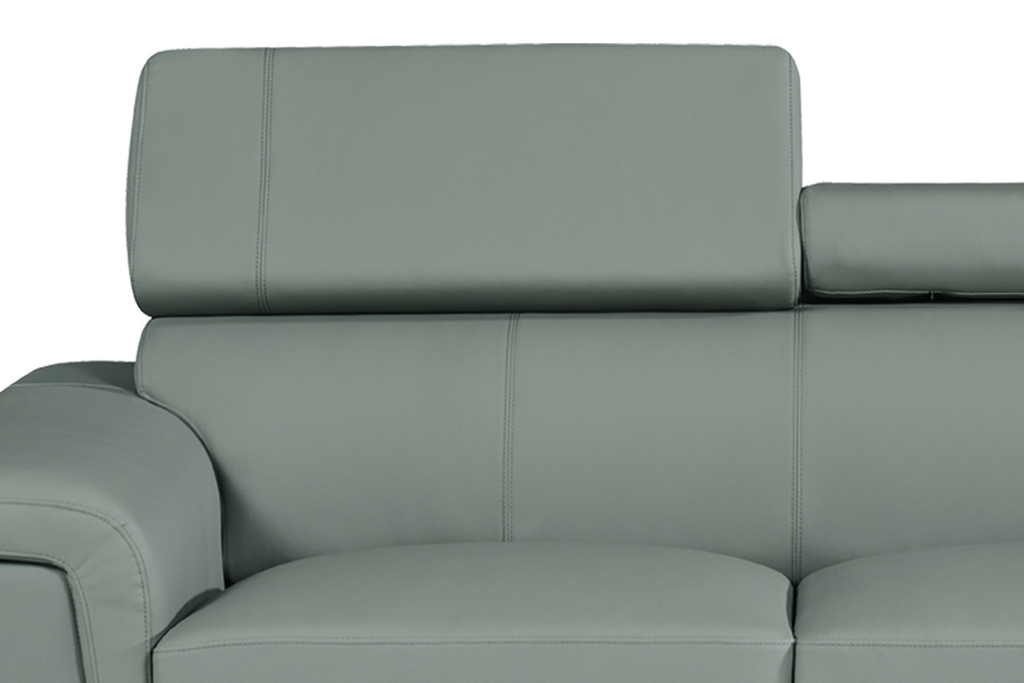 Genuine Leather Grey 2 Seater Sofa PORTLAND Closeup