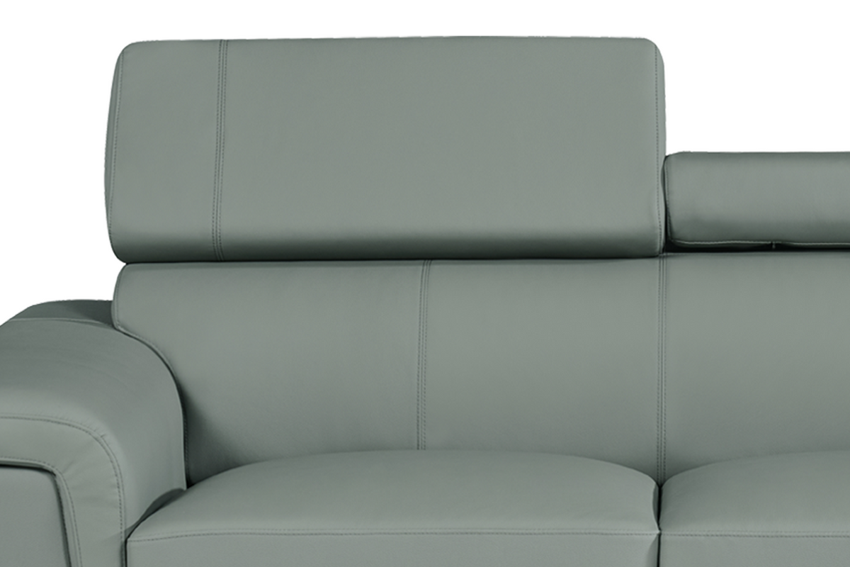 Genuine Leather Grey 3 Seater Sofa PORTLAND Closeup