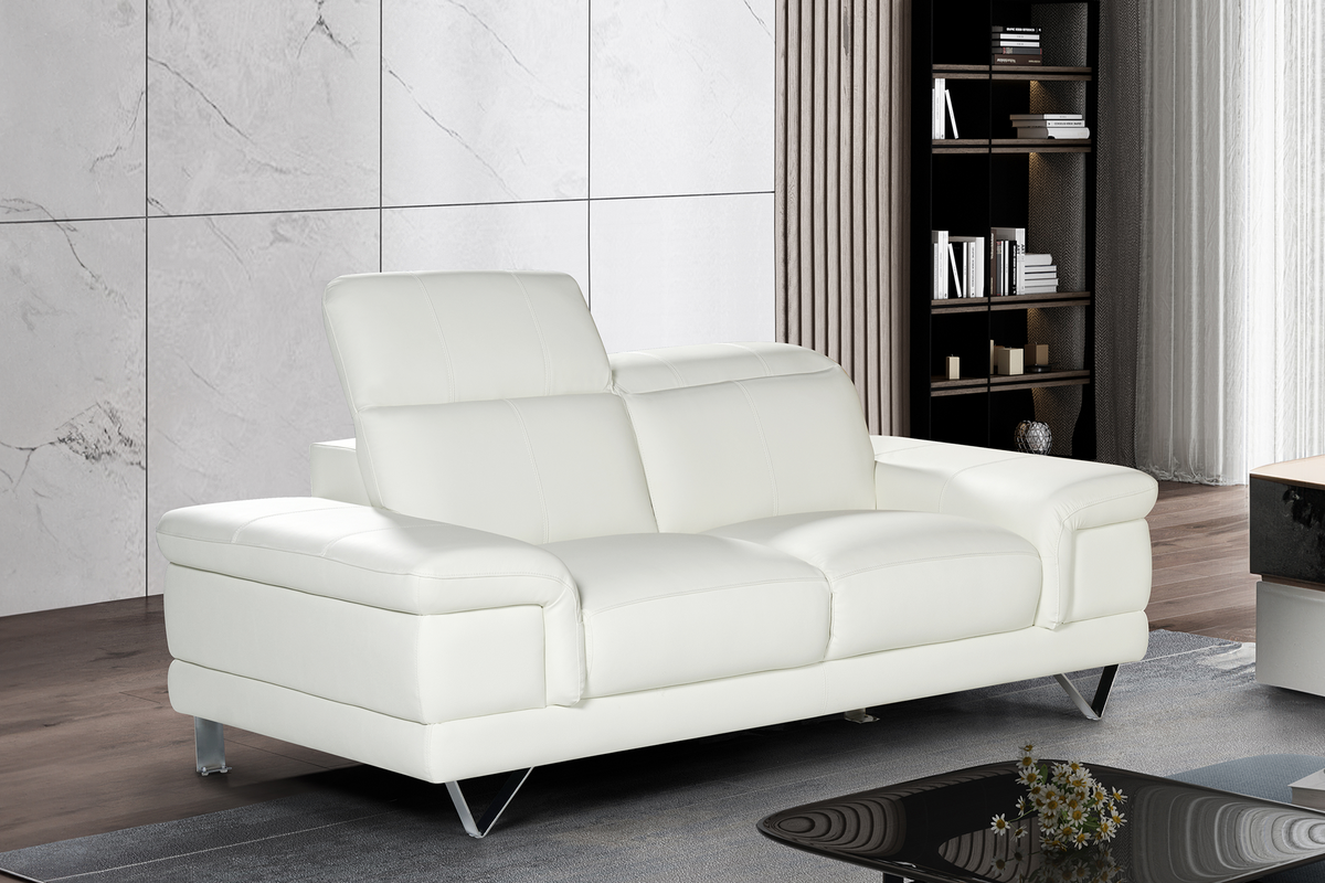 Genuine Leather White 2 Seater Sofa CHICAGO