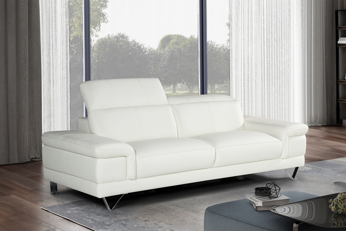 Genuine Leather White 3 Seater Sofa CHICAGO