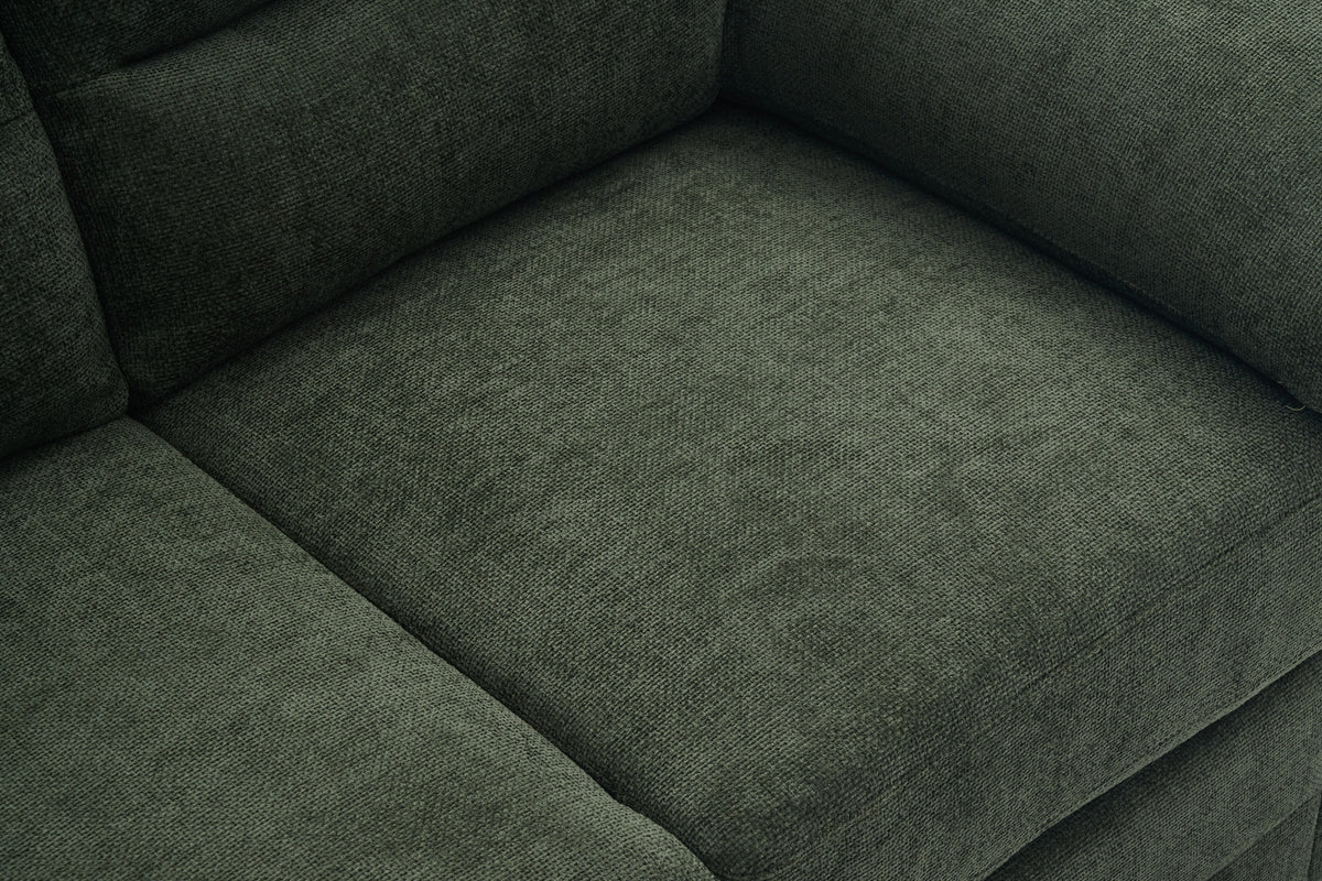 Green Chenille Fabric 2 Seater Sofa LINCOLN