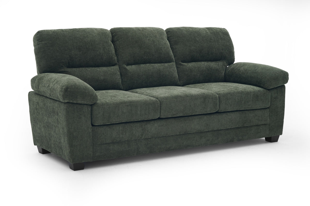 Green Chenille Fabric 3 Seater Sofa LINCOLN