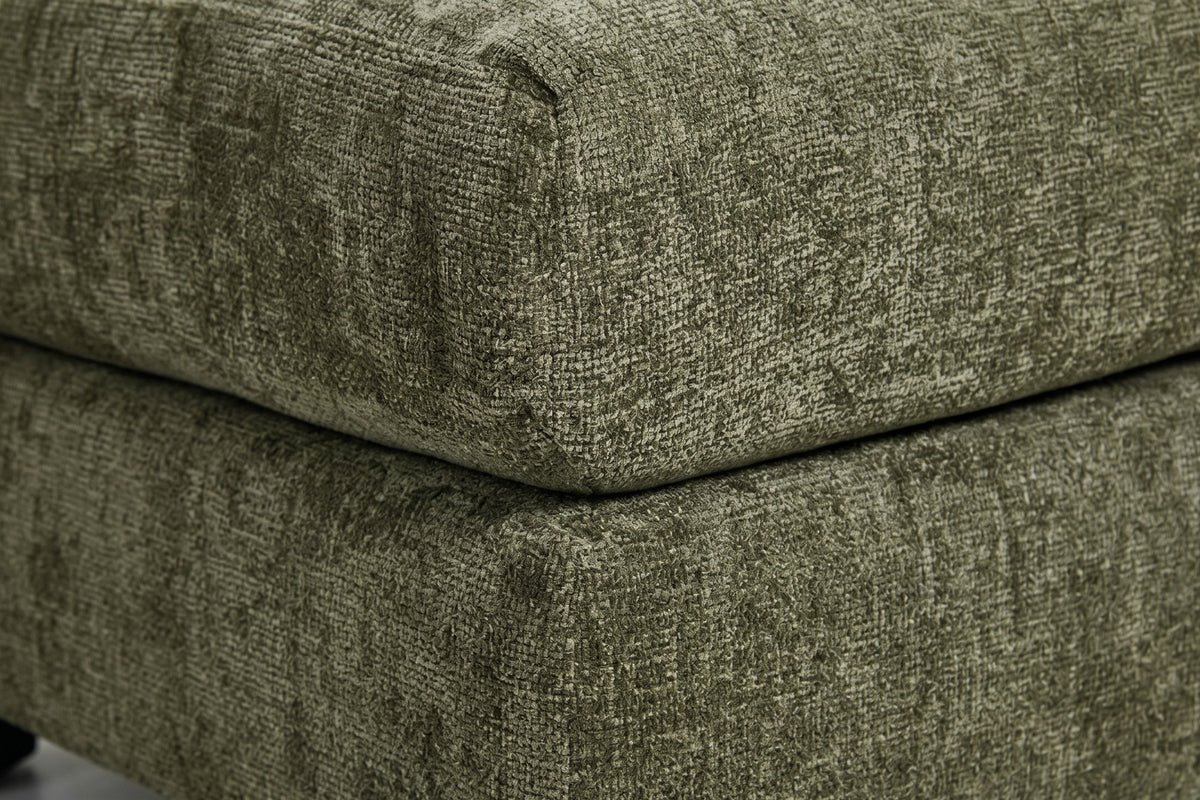 Green Chenille Fabric Modular Ottoman MADDIE