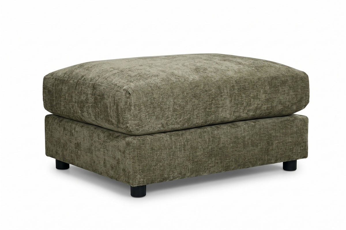 Green Chenille Fabric Modular Ottoman MADDIE