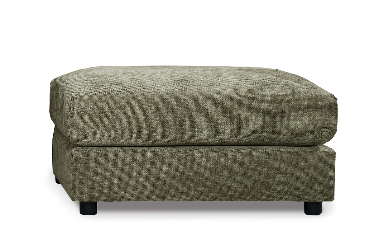 Green Chenille Fabric Modular Ottoman MADDIE