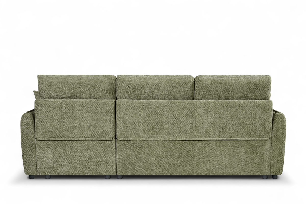 Green Chenille Fabric 2C1 Corner Sofabed with Storage ARCHIE